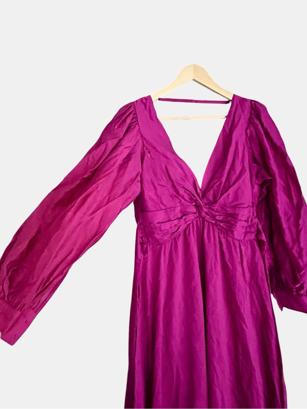 Sabina Musayev Frida Pink Open Back Puff Sleeve Occasion Midi Dress Sz Large - Picture 8 of 12